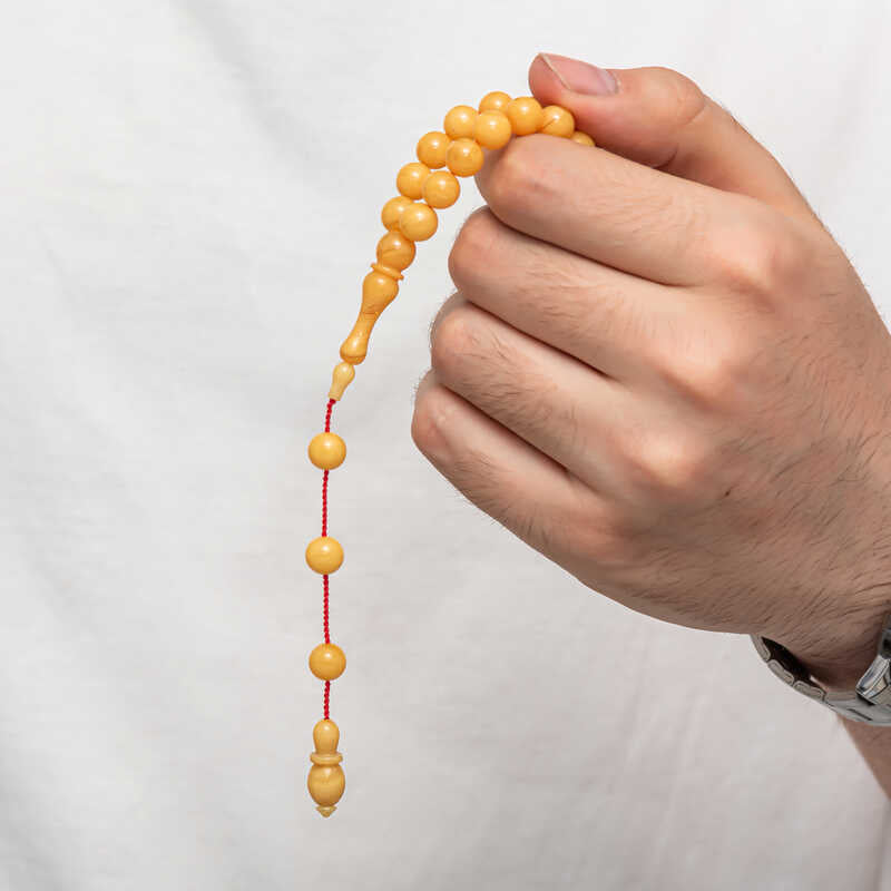 Traditional Amber Prayer Beads - Handcrafted Gemstone Tesbih