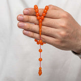 Tesbih Prayer Beads - Orange Compressed Amber Classic Design