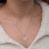 Náhrdelník ze stříbra 925 s listem – třpytivý design s kubickou zirkonií