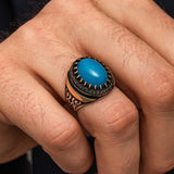 Professional Sterling Silver Turquoise Men's Ring