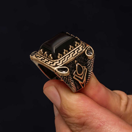 Premium Men's Sterling Silver Black Onyx Ring