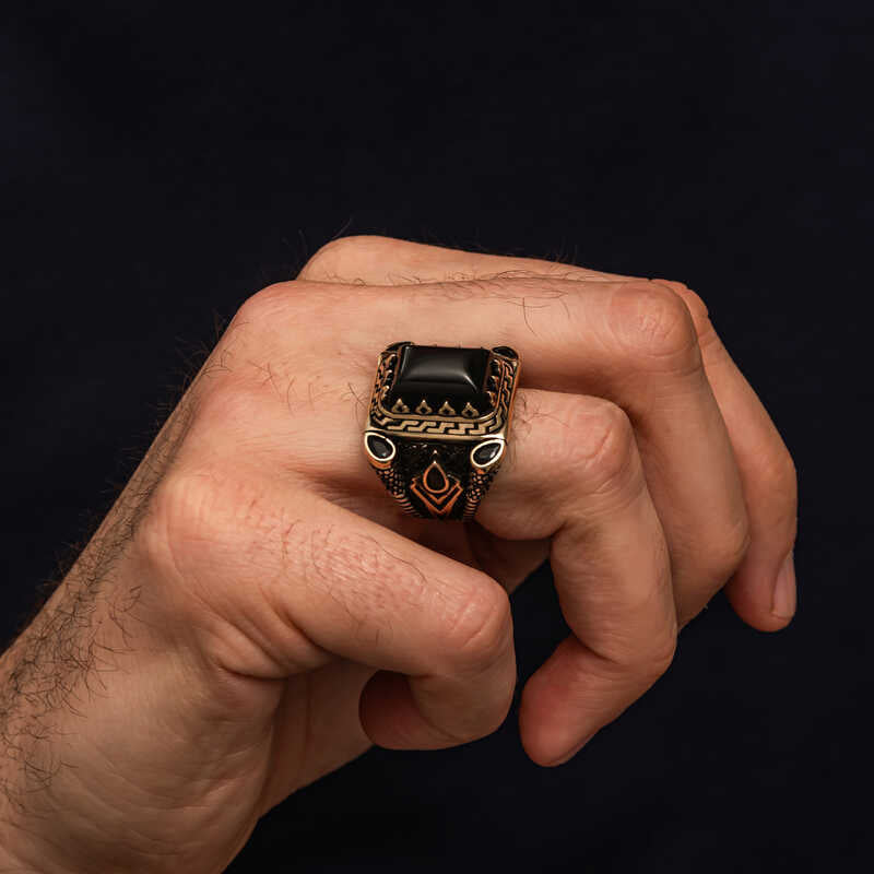 Premium Men's Sterling Silver Black Onyx Ring