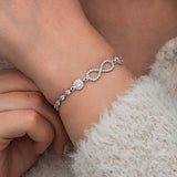 Sterling Silver Infinity Bracelet with Dazzling Cubic Zirconia