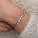 Sterling Silver Infinity Bracelet with Dazzling Cubic Zirconia
