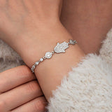 Bracelet Main de Hamsa en Argent Sterling avec Zircon - Design Élégant et Délicat