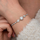 Zirconia Tennisarmband - Sprankelend Sterling Zilveren Halo Ontwerp