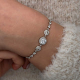 Zirconia Tennisarmband - Sprankelend Sterling Zilveren Halo Ontwerp