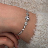 Zirconia Tennisarmband - Sprankelend Sterling Zilveren Halo Ontwerp