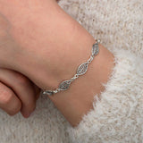 Sterling Silver Bracelet - Delicate Filigree Leaf Design