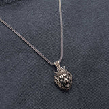 Collier homme - Pendentif lion couronné en argent sterling, pièce maîtresse