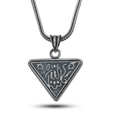 Sterling Silver - Islamic Calligraphy Triangular Pendant Necklace