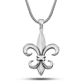 Men's Necklace - Sterling Silver Fleur de Lis Pendant