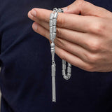 Men's Tesbih - Handcrafted Sterling Silver Capsule Cut Prayer Beads