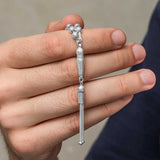 Pánský tasbih - modlitební korálky ze stříbra 925 s texturovanými korálky