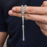 Men's Sterling Silver Tesbih Prayer Beads - Classic Round Design