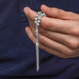 Men's Sterling Silver Tasbih - Classic Round Bead Prayer Beads
