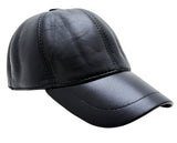 Taki | Black Leather Baseball Cap - Unisex Winter Hat