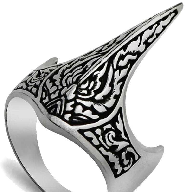 Taki | Helmet Pointed Archer Zihgir Silver Men's Ring Without Stone - TryAladdin