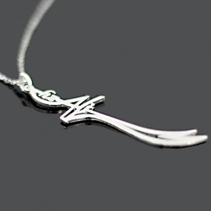 Taki | Hz. Ali Zulfiqar Sword Islamic Motivated Women Silver Necklace Without Stone