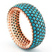 Taki | Ladies Silver Ring with Five Row Turquoise Stones