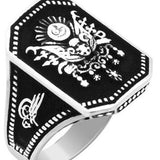 Taki | Ottoman State Coat of Arms Silver Men's Ring Without Stone