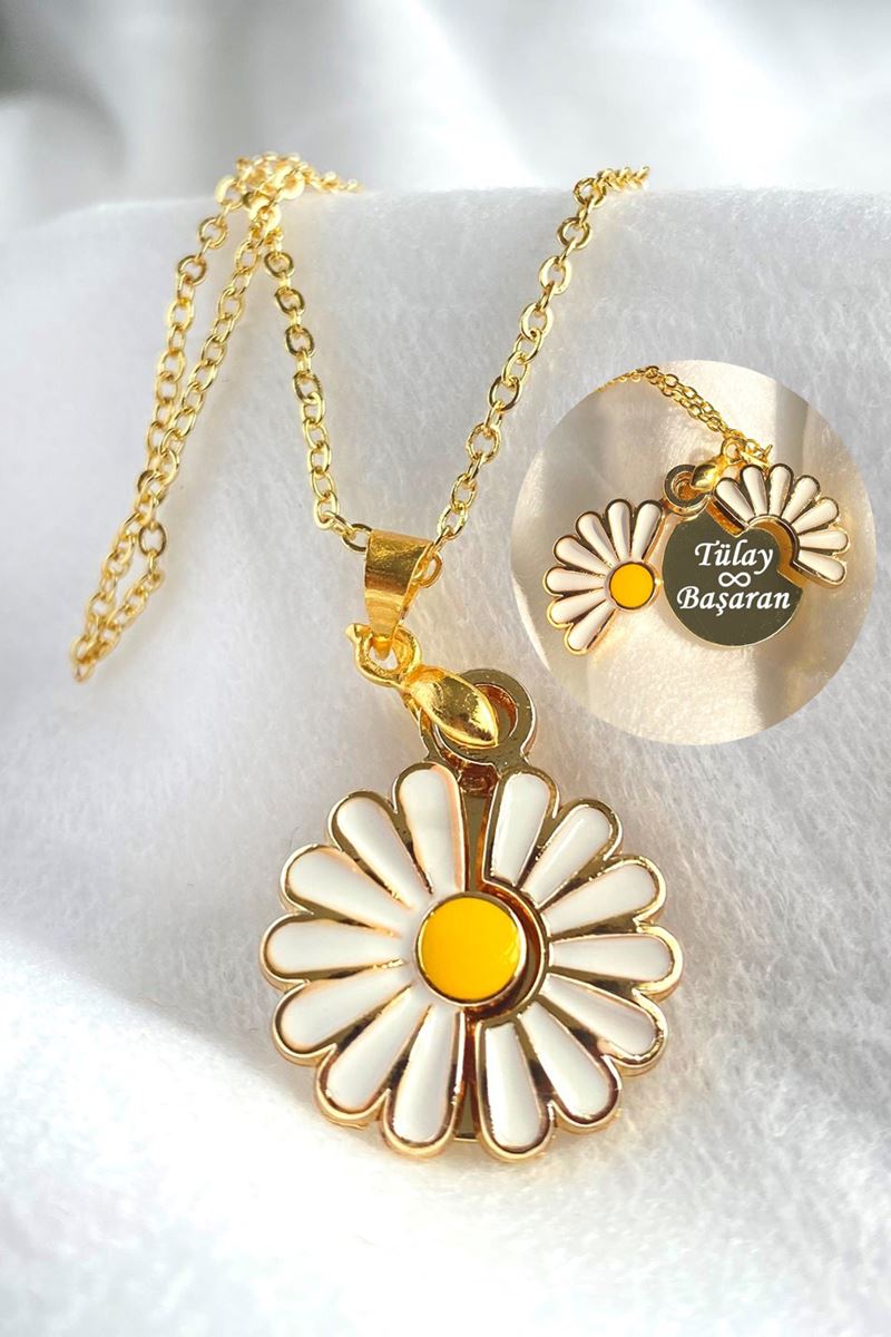 Taki | Personalized Gold Color Lady's Daisy Necklace