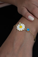 Taki | Personalized Nazar Evil Eye Daisy Bracelet