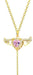 Taki | Pink Stone Women's Stainless Steel Necklace with Moving Wing Heart