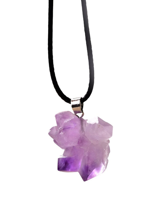 Taki | Raw Amethyst Natural Stone Necklace with Rope Chain