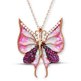 Taki | Silver Butterfly Necklace with Stone Enamel 3 Colors