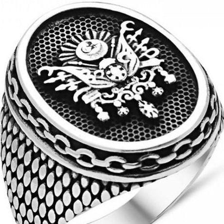 Taki | Silver Men's Ring with Ottoman State Coat of Arms Motif