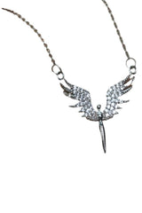 Taki | Silver Plated Zircon Stone Michael Angel Necklace