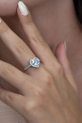 Taki | Solitaire Silver Ring with Heart, Gift for Valentine, Wife, Mother