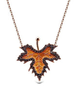 Taki | Sycamore Leaf Women's Silver Leaf Necklace with Sycamore Leaf Stone