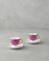 Premium New Bone China Coffee Cup Set 4 Piece 100ml Pink
