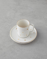 Luxury Bone Porcelain Coffee Cup Set   4 Piece Gold Accent Design