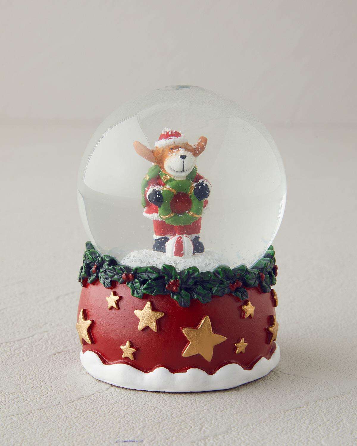 Premium Red Decorative Snow Globe Collectible Display