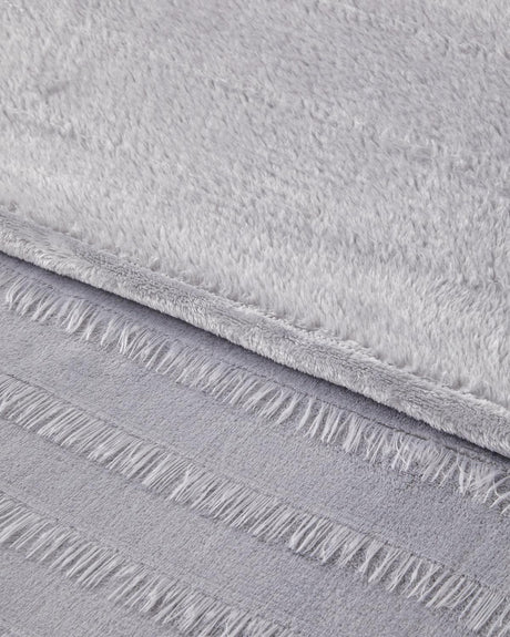 Premium-Supersoft-Tassel-Fringe-Double-Queen-Blanket-Grey-Wholesale
