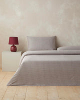 Premium Yarn-Dyed Tattersall Plaid Single Duvet Cover Set with Fitted Sheet