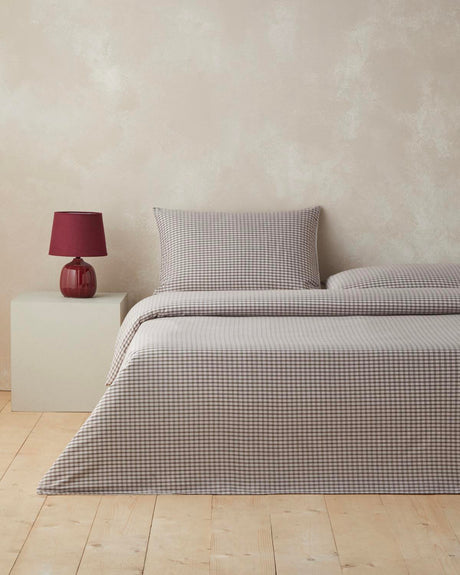 Premium Yarn-Dyed Tattersall Plaid Single Duvet Cover Set with Fitted Sheet