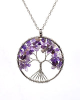 TD | 7 Chakra Tree of Life Natural Stone Necklace with Metal Chain