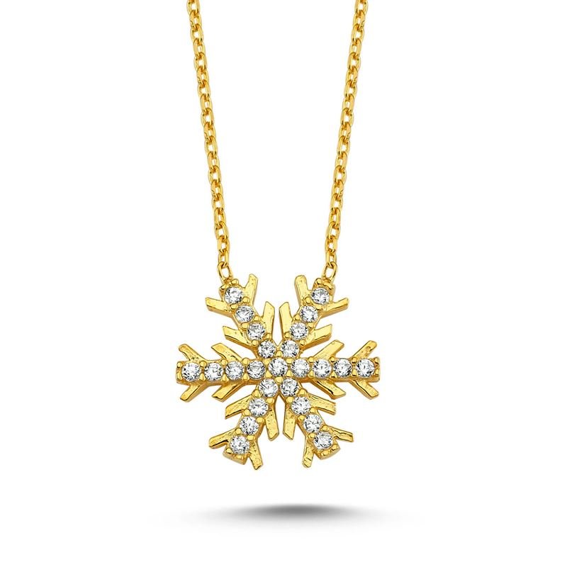 Taki | Crystal Snowflake Silver Necklace - TryAladdin