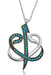 TD | Double Waw Aleph Letters Islamic Motivated Ladies Silver Necklace with Turquoise Stone