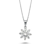 TD | Flower Model Women's Necklace with Zircon Stone