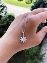 TD | Flower Model Women's Necklace with Zircon Stone