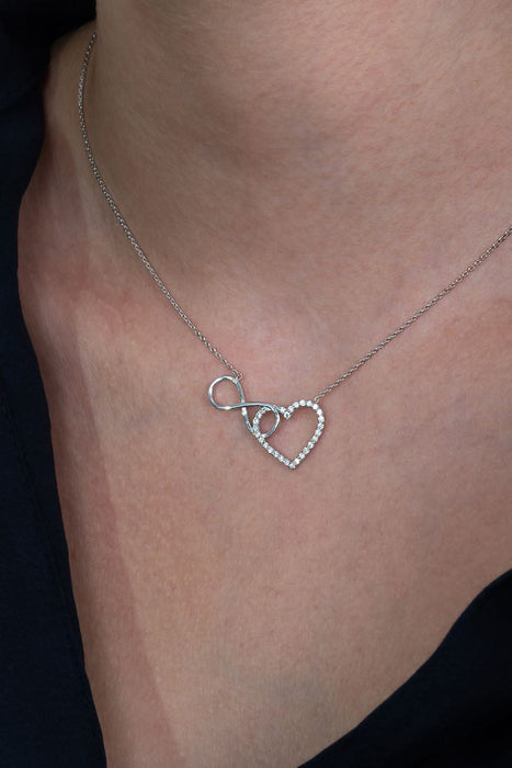 TD | Heart Attached to Eternal Love Silver Heart Necklace Valentine Gift