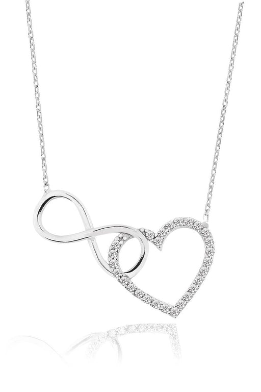 TD | Heart Attached to Eternal Love Silver Heart Necklace Valentine Gift