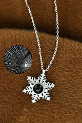 TD | I Love You in 100 Languages Snowflake Women Silver Necklace