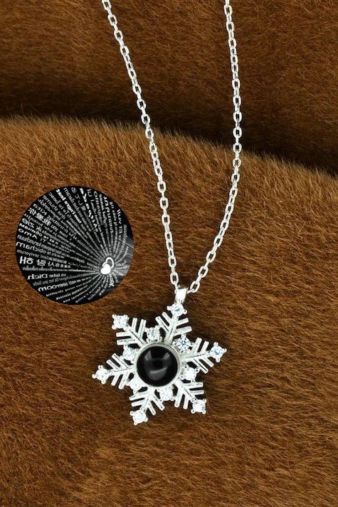 TD | I Love You in 100 Languages Snowflake Women Silver Necklace