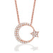 TD | Moon Star Silver Necklace with Stones